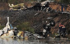 На месте крушения Як-42 под Ярославлем На месте крушения Як-42 под Ярославлем