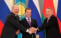 Александр Лукашенко, Дмитрий Медведев и Нурсултан Назарбаев
