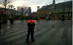 Место взрыва в городе Льеж. Фото пользователя «Твиттер» @BrunoBrussels