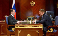 Дмитрий Медведев и Алексей Миллер. Фото с сайта government.ru