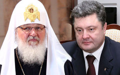 Патриарх Кирилл и Петр Порошенко. Коллаж © KM.RU
