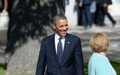 Президент Соединенных Штатов Америки (США) Барак Обама и федеральный канцлер Гер