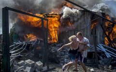 Последствия авиаудара по станице Луганская © РИА Новости, Валерий Мельников