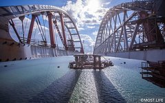 Арочные пролеты Крымского моста на фарватерных опорах. Фото с сайта most.life