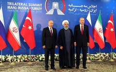 Встреча президентов России, Турции и Ирана. Фото с сайта kremlin.ru