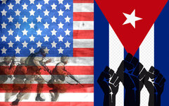 Флаги США и Кубы