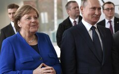 Путин и Меркель на Международной конференции по Ливии в Берлине 