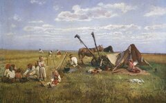 Крестьянский обед в поле. 1871 год