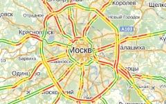 Пробки в Москве. Изображение с сайта maps.yandex.ru