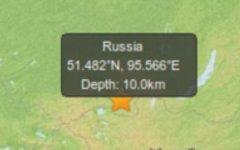 Землетрясение в Туве. Скриншот карты с сайта earthquake.usgs.gov