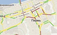 Пробки в Перми. Скриншот с maps.google.ru