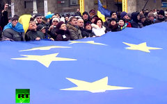 «Евромайдан». Кадр телеканала Russia Today