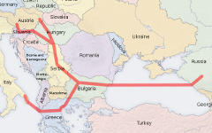 Вероятный маршрут газопровода. Изображение с сайта wikimedia.org