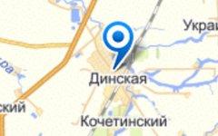 Станица Динская на карте. Иллюстрация с сайта maps.yandex.ru