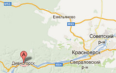 Двиногорск. Изображение с сайта maps.google.ru