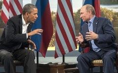 Б.Обама и В.Путин на саммите G8 © РИА Новости, Сергей Гунеев