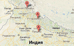 Места наводнений на карте. Изображение сервиса Google Maps