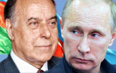 Гейдар Алиев и Владимир Путин. Коллаж © KM.RU  