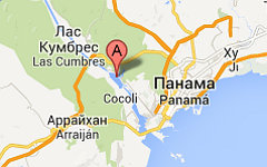 Канал Панама на карте. Изображение сервиса Google Maps
