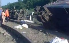 Место аварии. Стоп-кадр с видео в YouTube