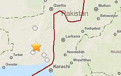 Место землетрясения. Изображение с сайта earthquake.usgs.gov