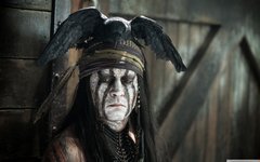 Джонни Депп. Кадр из фильма «Одинокий рейнджер»