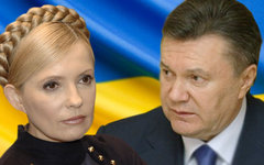 Юлия Тимошенко и Виктор Янукович. Коллаж © KM.RU