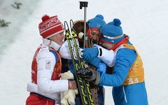 Российские биатлонистки на финише © РИА Новости, Илья Питалев