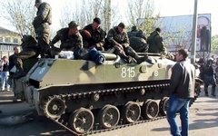 Военная техника в Краматорске. Стоп-кадр с видео в YouTube