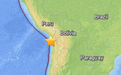 Место землетрясения. Изображение с сайта earthquake.usgs.gov
