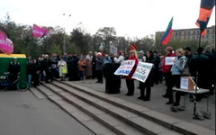 Митинг в Харькове. Кадр трансляции на Ustream.tv