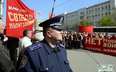 Милиция на улицах Харькова во время митингов. Фото с сайта dozor.kharkov.ua