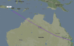 Маршрут захваченного самолета. Изображение с сайта flightradar24