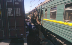 Место столкновения поездов в Подмосковье. Фото с сайта 50.mchs.gov.ru