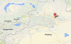 Синьцзян-Уйгурский автономный округ в Китае. Изображение сервиса Google Maps