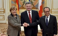 Ангела Меркель, Петр Порошенко и Франсуа Олланд. Фото с сайта president.gov.ua
