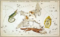 Созвездие Лира находится справа. Изображение: Библиотека Конгресса США 