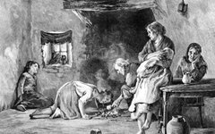 Репродукция гравюры «Великий голод в Ирландии»