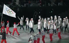 Олимпийские атлеты из России на открытии XXIII Олимпийских игр