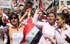 Демонстрации в Сирии в поддержку Асада © РИА Новости, Павел Давыдов