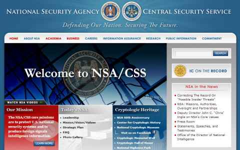 Скриншот сайта АНБ nsa.gov Скриншот сайта АНБ nsa.gov