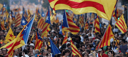 Сторонники независимости Каталонии. Фото с сайта cataloniavotes.eu