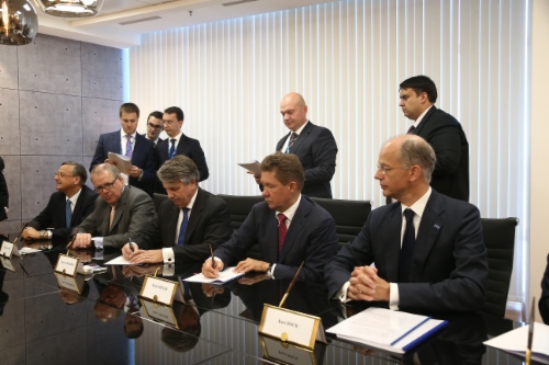 «Газпром», BASF, E.ON, ENGIE, OMV и Shell подписали Соглашение акционеров проекта «Северный поток — 2». Фото с официального сайта «Газпрома»