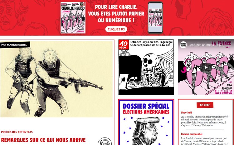 Скриншот сайта charliehebdo.fr
