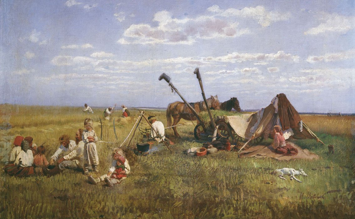 Крестьянский обед в поле. 1871 год