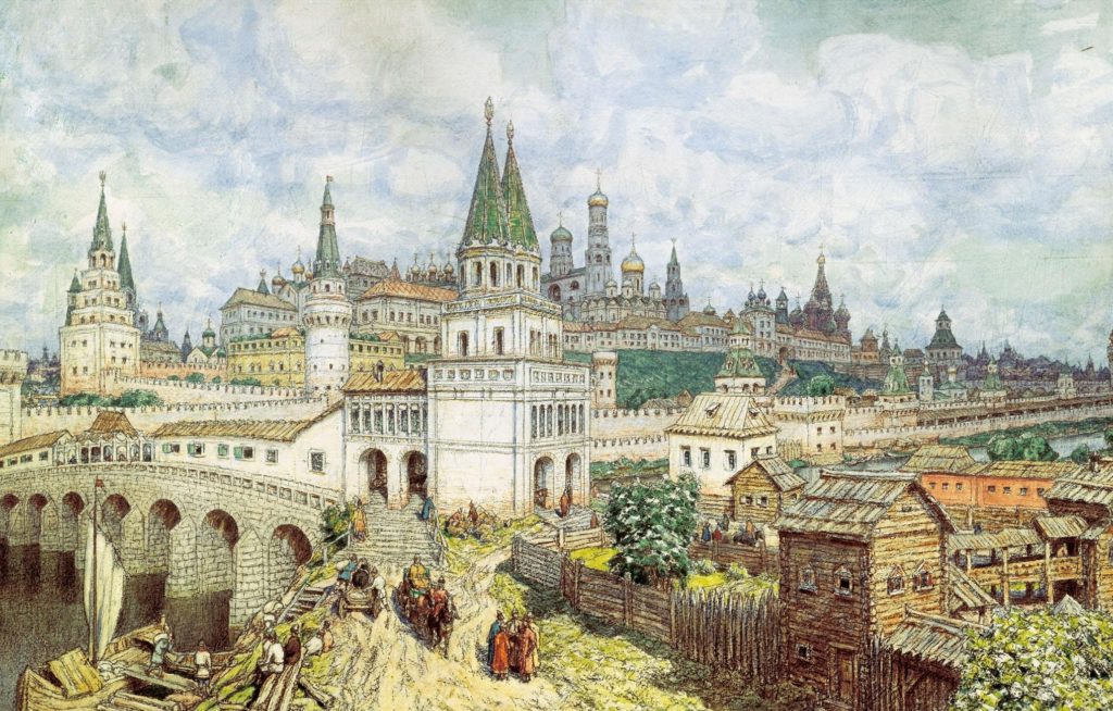 Аполлинарий Васнецов. «Расцвет Кремля. Всехсвятский мост и Кремль в конце XVII века»