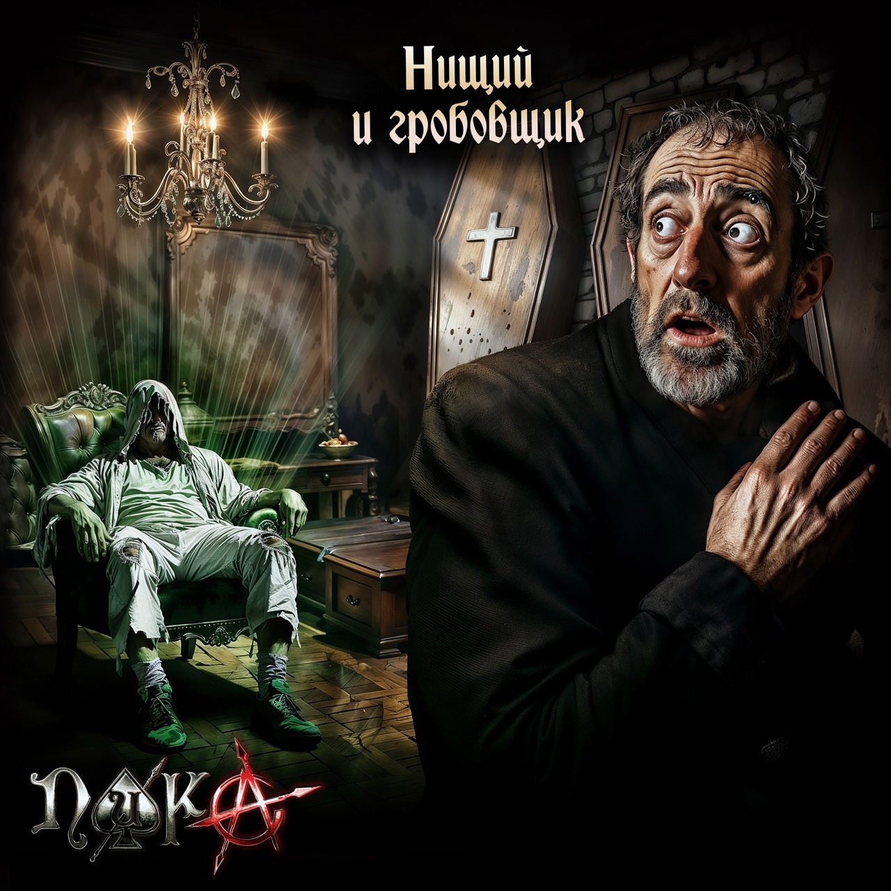 Обложка альбома. Предоставлена издателем ПИКА «Нищий и гробовщик» (интернет-сингл)