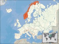 Норвегия на карте мира Норвегия на карте мира