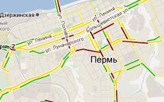 Пробки в Перми. Скриншот с maps.google.ru Пробки в Перми. Скриншот с maps.google.ru