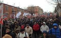 Колонна протестующих. Фото из Твиттера пользователя @AlexanderLvov Колонна протестующих. Фото из Твиттера пользователя @AlexanderLvov